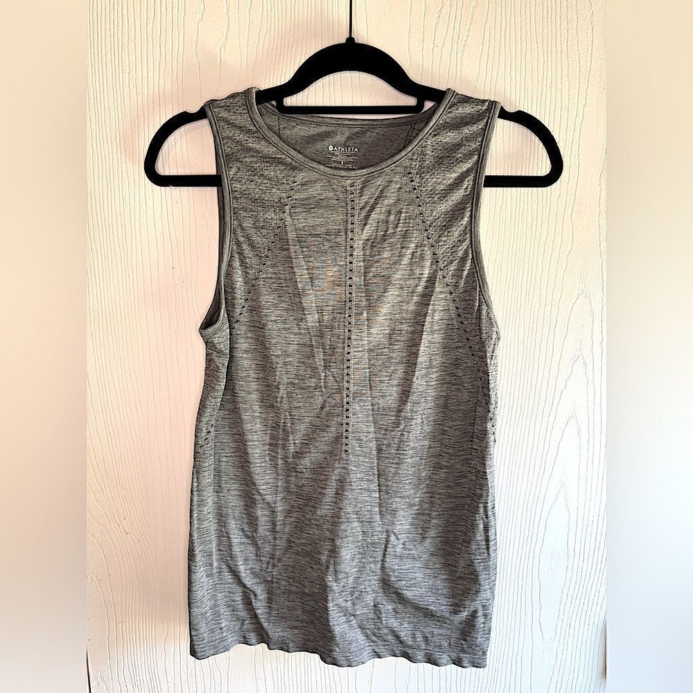 Athleta knotted tie back gray tank‎ top size S